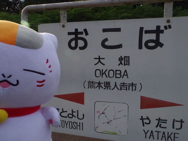 Okoba Station with Nyanko-sensei