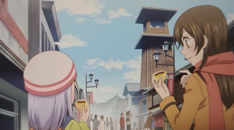 Kamisama Kiss - the scene in episode 6 where Nanami and Himemiko of the Swamp are eating Imo Koi (Anime)