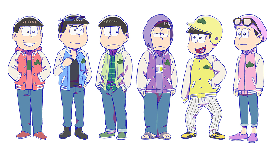 TVアニメ『おそ松さん』第3期の新衣装 “スタジャン姿”の6つ子が初公開！格好良くポーズを決め個性が光る着こなしに注目