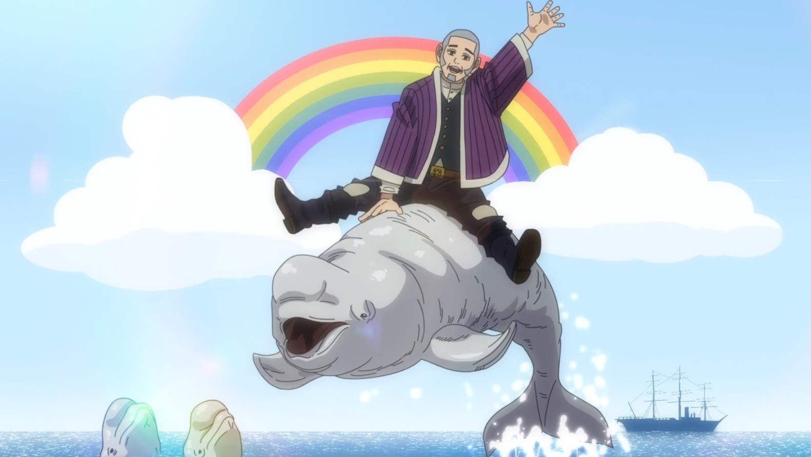 TVアニメ「ゴールデンカムイ」ショートアニメ「ゴールデン道画劇場」#30「イルカにのった白石編」