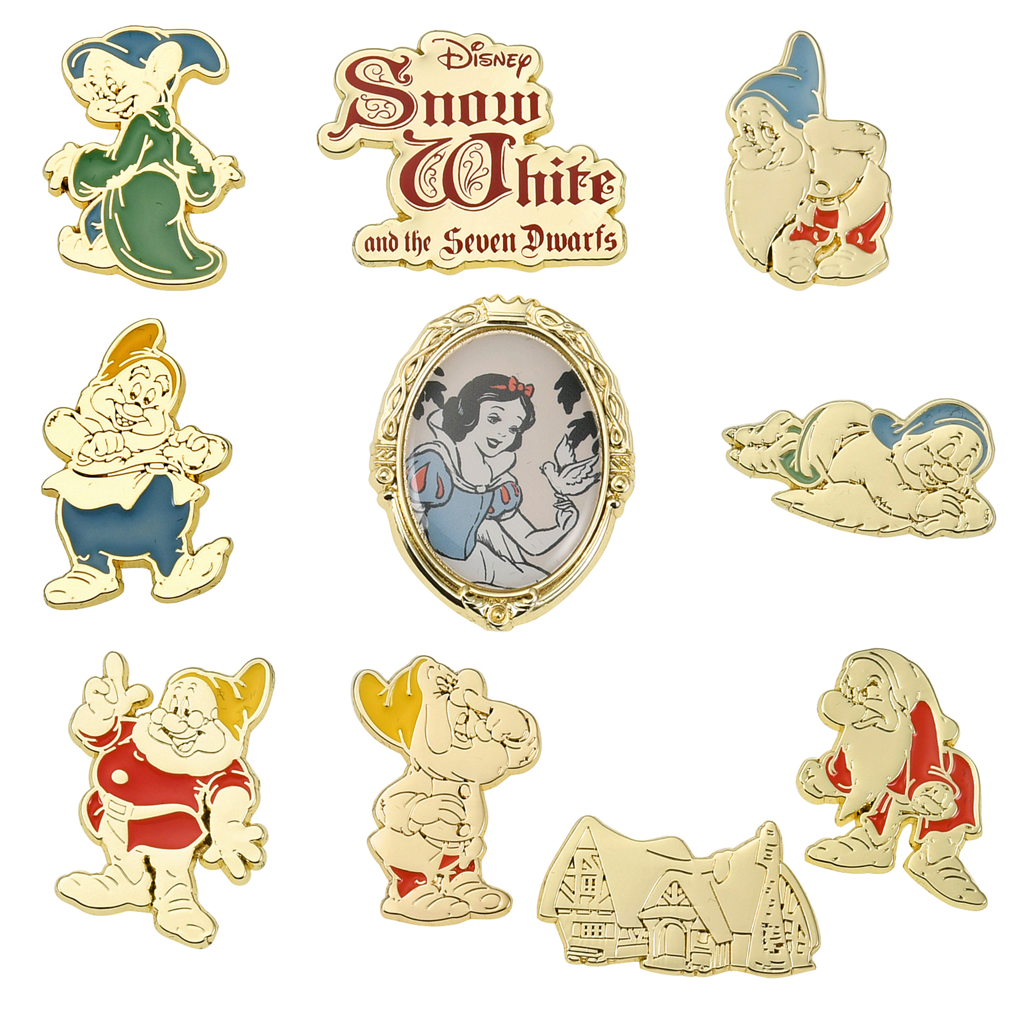 白雪姫＆7人のこびと ピンバッジ セット Snow White and the Seven Dwarfs