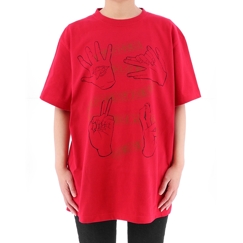 呪術廻戦 ハンドグラフィックTシャツ 赤ver 着用イメージ 正面