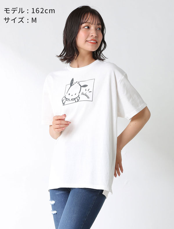 サンリオキャラTシャツ（ポチャッコ）モデル着用　ホワイト