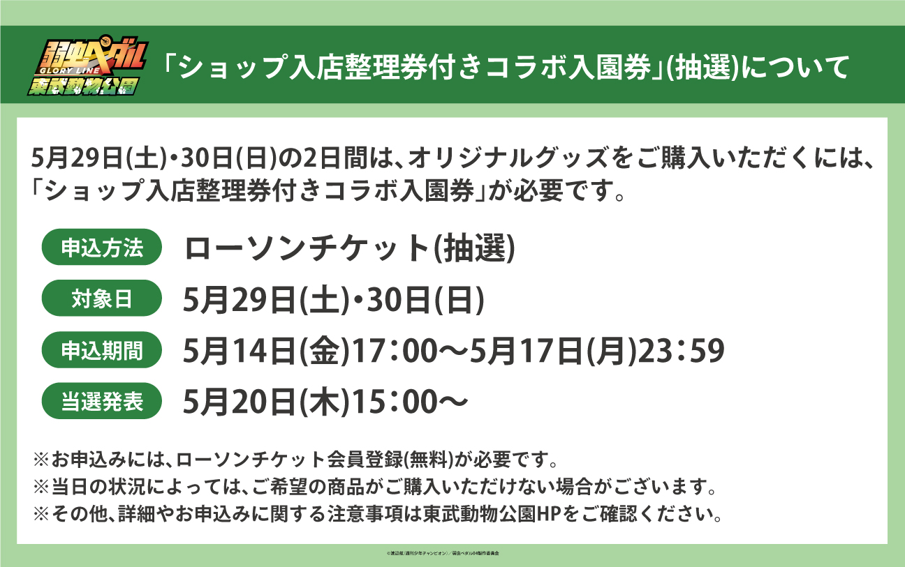 「弱虫ペダル GLORY LINE × 東武動物公園 vol.2」オリジナルグッズ販売について