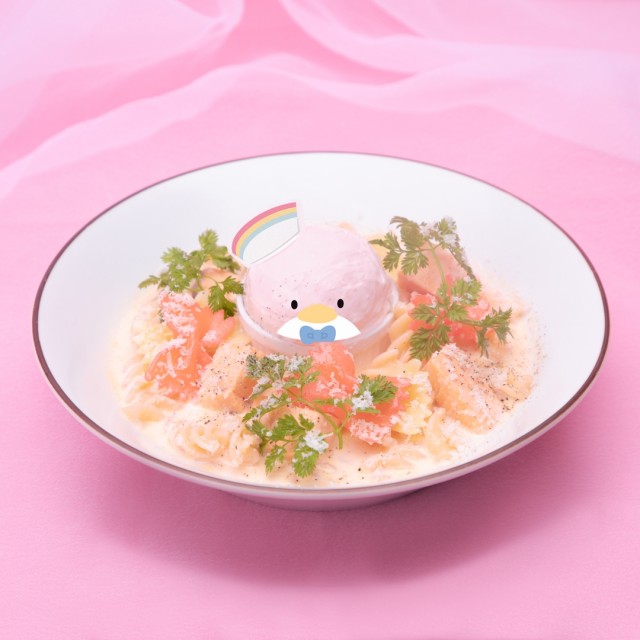 「SANRIO CHARACTERS the Rainbow Diner by Etoile et Griotte」タキシードサム サーモンクリームパスタ