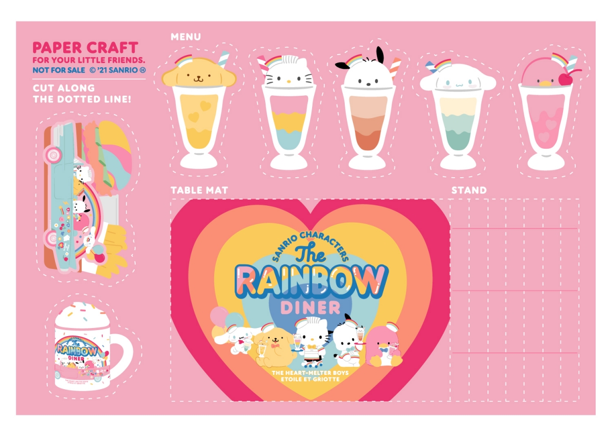「SANRIO CHARACTERS the Rainbow Diner by Etoile et Griotte」特典：ペーパークラフト