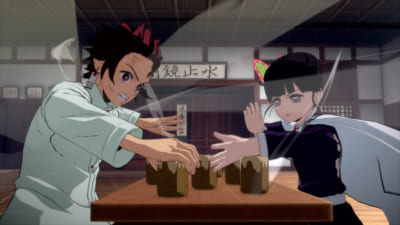ゲーム内スクリーンショット -ソロプレイモード「蝶屋敷」-炭治郎とカナヲがバトル