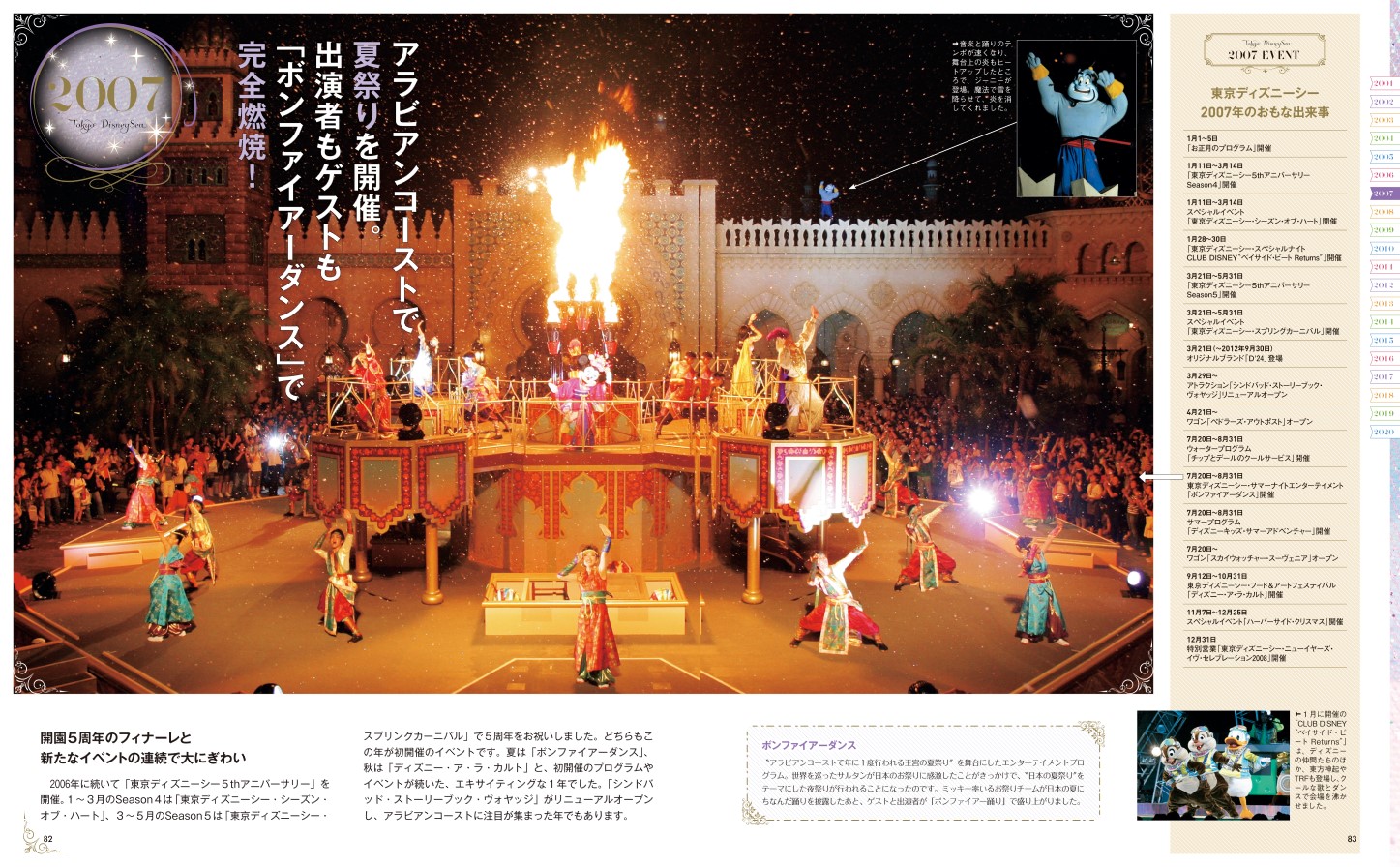 「東京ディズニーシー 20周年クロニクル」2007年「ボンファイアーダンス」（アラビアンコースト）