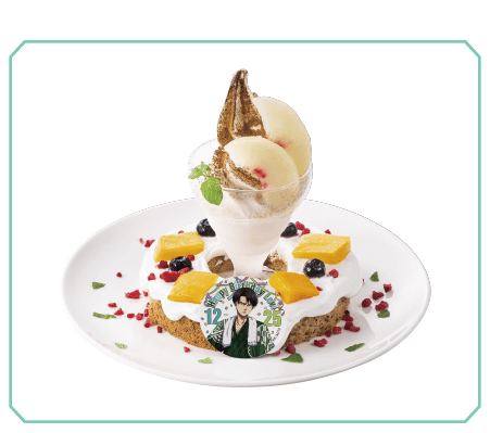 「進撃の巨人×極楽湯」アールグレイのシフォンケーキ
～バニラアイス添え～