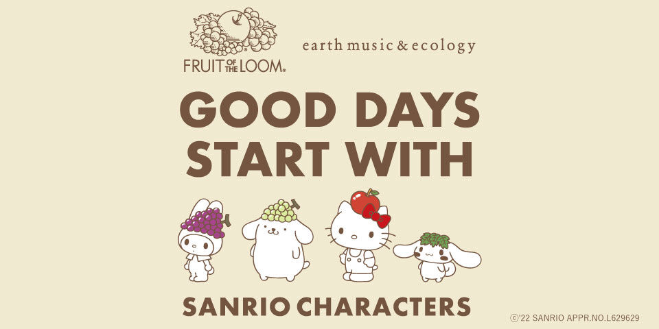 「サンリオキャラクターズ×FRUIT OF THE LOOM×earth music&ecology」コラボアート