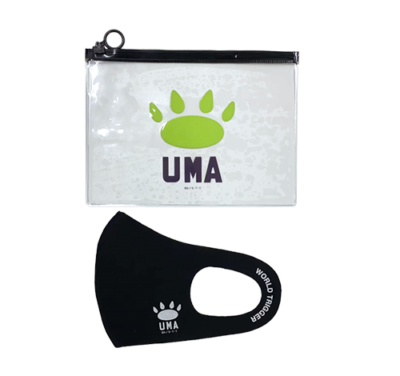「ワールドトリガー ボーダー」UMA柄のマスク＆ポーチセット