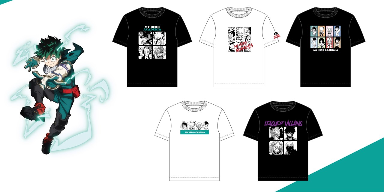「ヒロアカ×ドンキ」ミニキャラ爆豪もいるよ◎さまざまなイラストのTシャツ5種が登場！