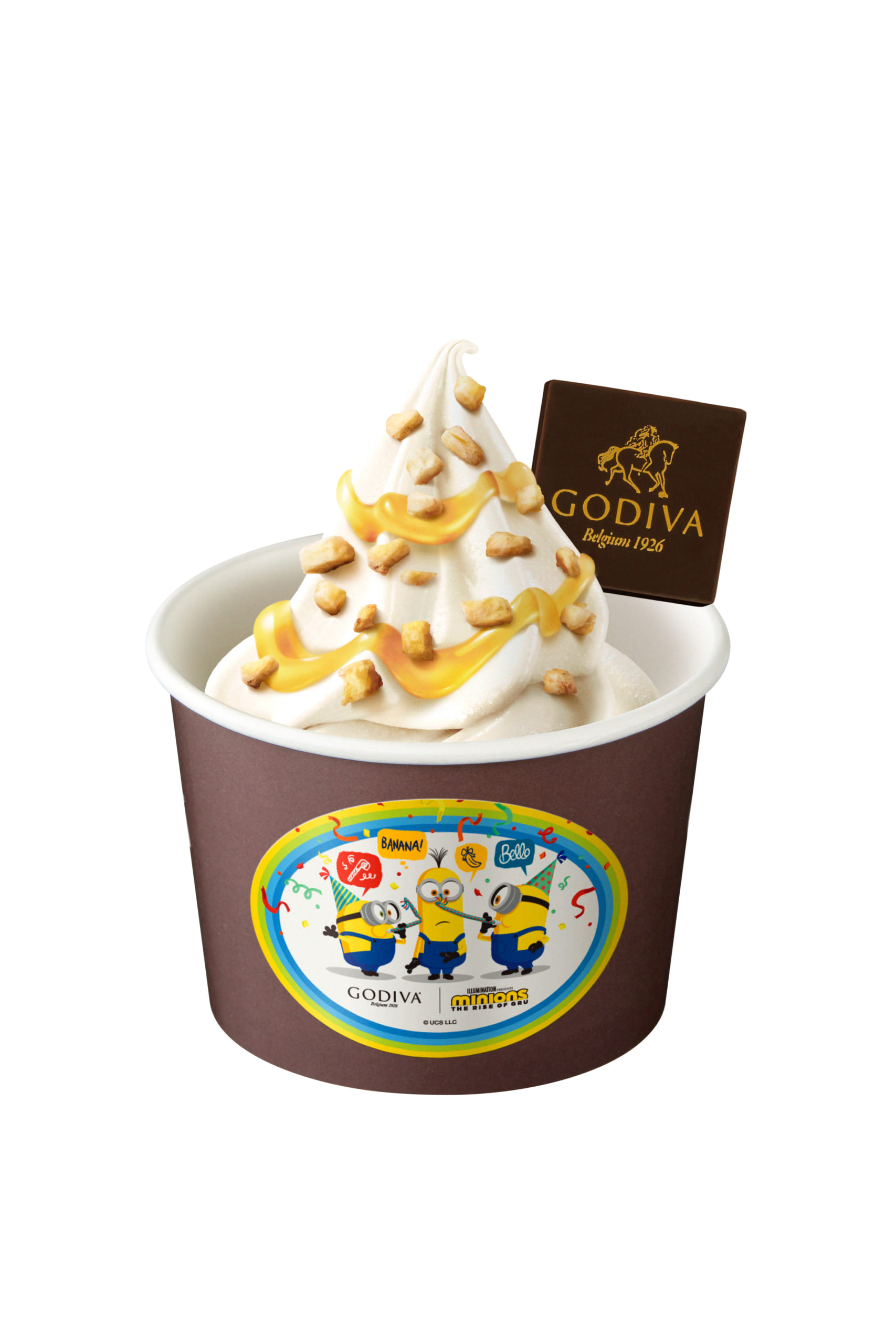 ミニオン×ゴディバ　ホワイトチョコレート ソフトクリーム チョコバナナ カップ
