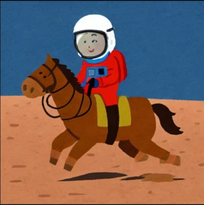 「AIいらすとや」馬に乗る宇宙飛行士