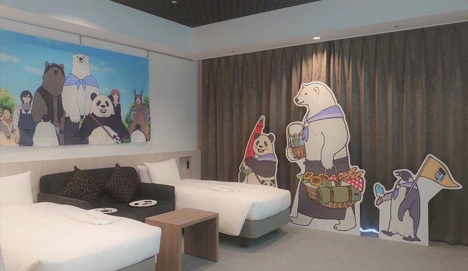 「EJアニメホテル」×「しろくまカフェ」コラボルーム