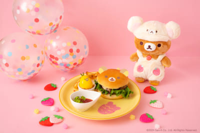 「KORILAKKUMA 20th ANNIVERSARY CAFE」リラックマとキイロイトリのハンバーガープレート　　税込1,790円