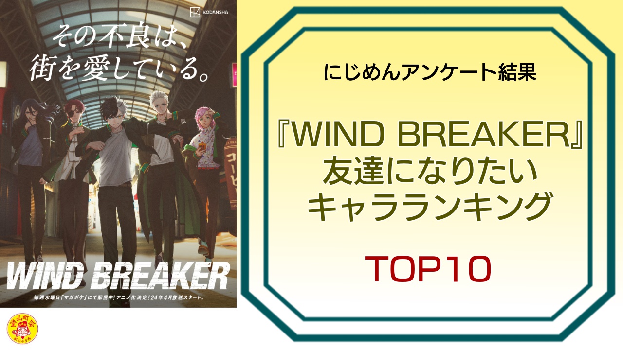 ウィンブレ好きが選ぶ“友達になりたい『WIND BREAKER』キャラ”ランキングTOP10！第1位は桜遥【アンケート結果】