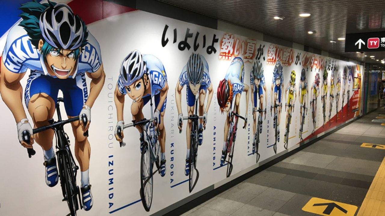 アニメ 弱虫ペダル インターハイ出場キャラ14人の新ビジュアルが解禁 全長14メートルで東急渋谷駅に登場 にじめん