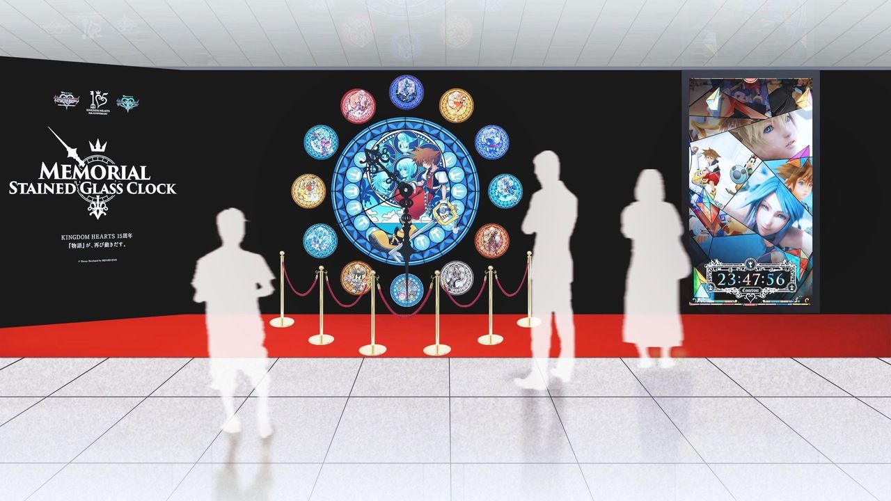 ゲーム キングダム ハーツ 15周年記念 メモリアルステンドグラスクロックが新宿にて展示 にじめん